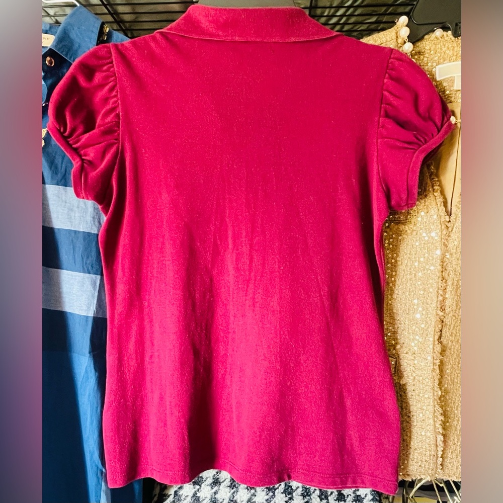 BURBERRY PUFFED SLEEVES CASUAL POLO SHIRT - Picture 6 of 6